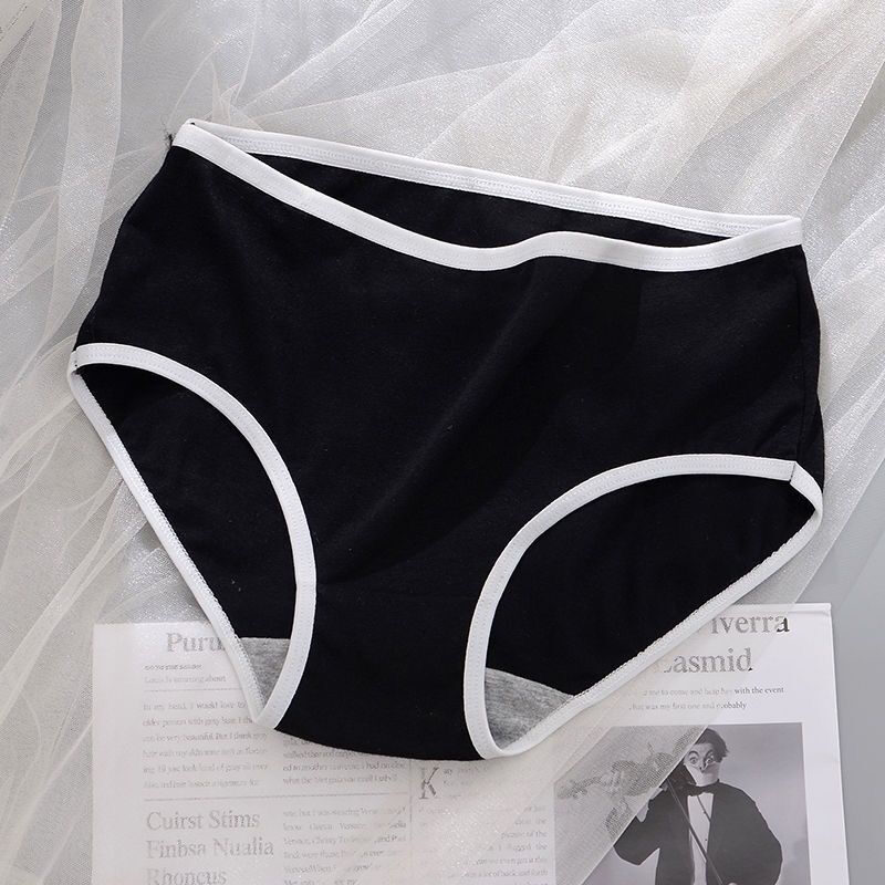 内裤少女高中生70-155斤棉内裤少女士中腰提臀大码中青年学生 3条黑色