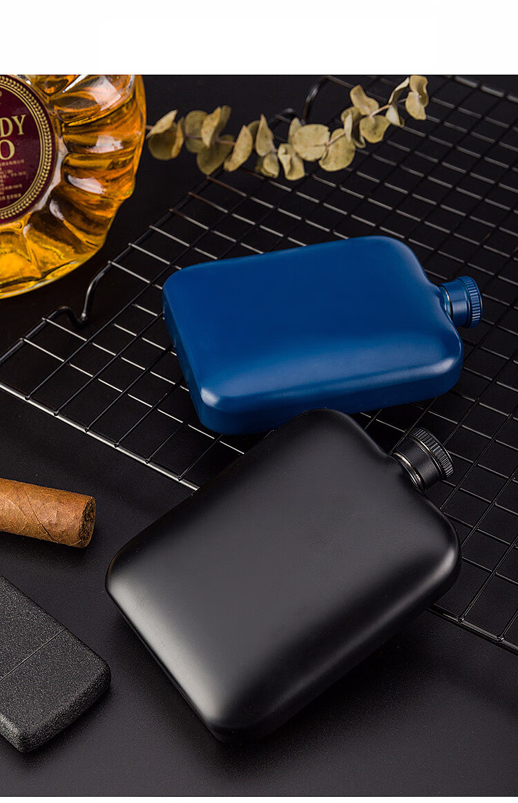 小号 6盎司180ml加厚304不锈钢方形随身酒壶6oz户外旅行便携酒瓶 诺手