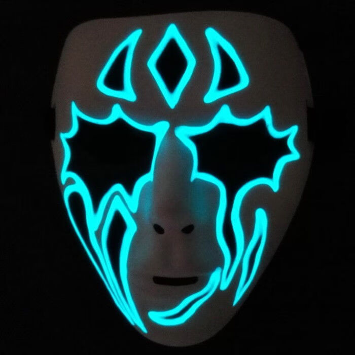 精选原创手绘夜光面具荧光发光面具鬼步舞面具街舞面具万圣节面具北极