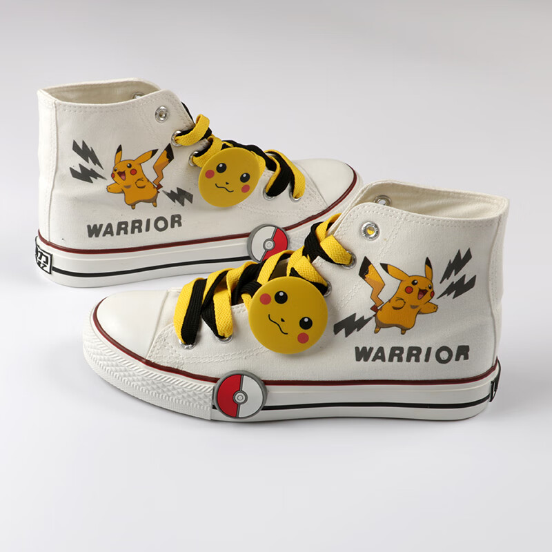 反光皮卡丘联名高帮帆布潮鞋手绘学生男女动漫1970sp情侣板鞋 反光