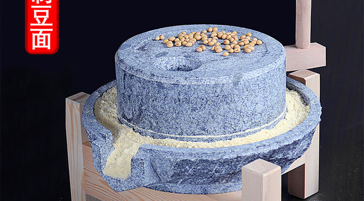 家用石磨 天然青石小石磨 手摇磨盘家用老石磨米粉机豆浆机 上盘20*