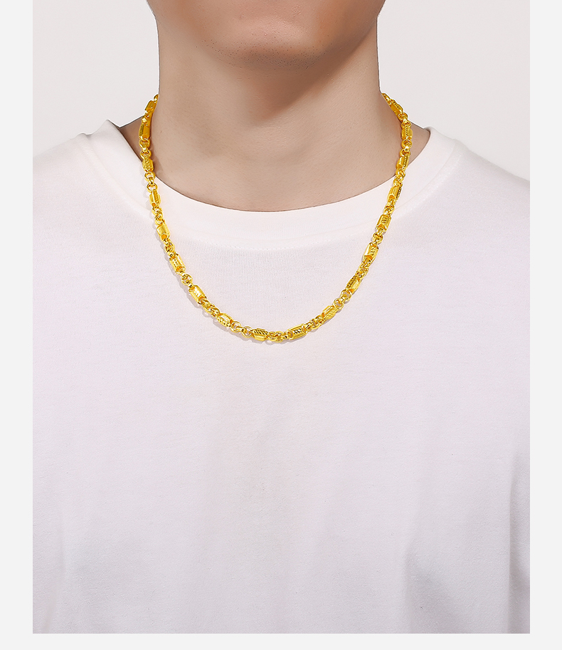 周六福 黄金项链男款黄金链子显粗时尚项链 计价 54cm - 43.