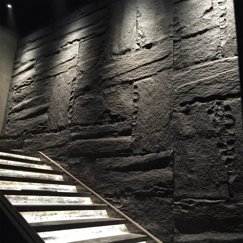 蘑菇石青石板轻质pu石皮背景墙自然面仿真蘑菇石毛石外墙岩壁岩石人造