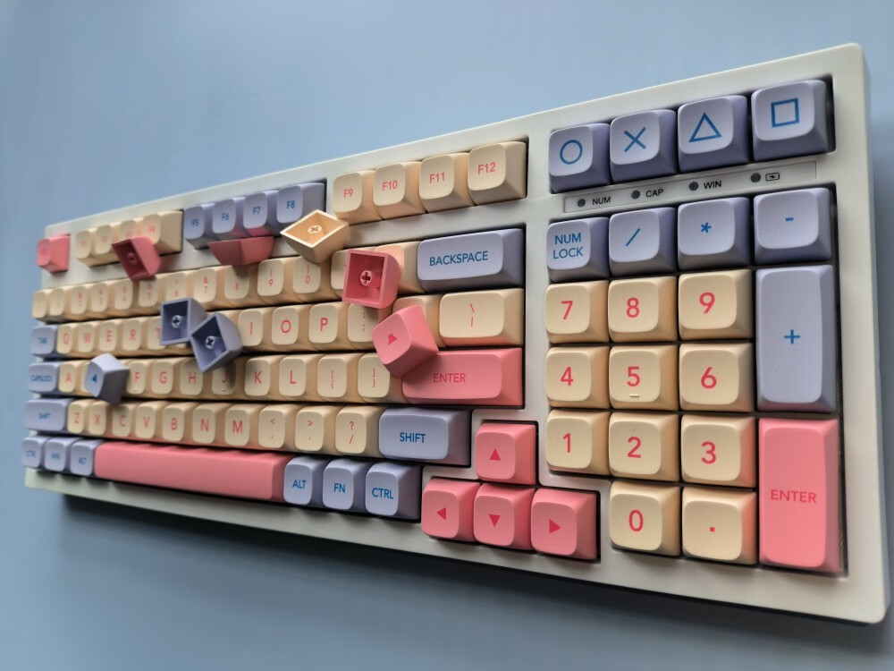 lzqly 棉花糖键帽xda132键小全套无线usb蓝牙机械键盘猛男少女必冲