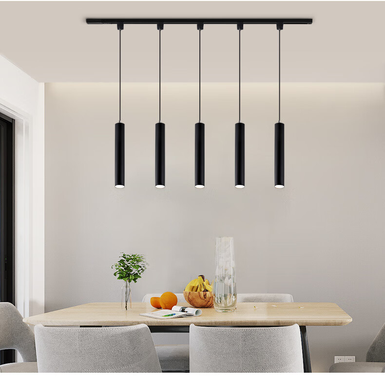 耐特辉北欧简约吧台吊灯长筒圆柱形客厅家用餐厅前台小射灯led轨道灯