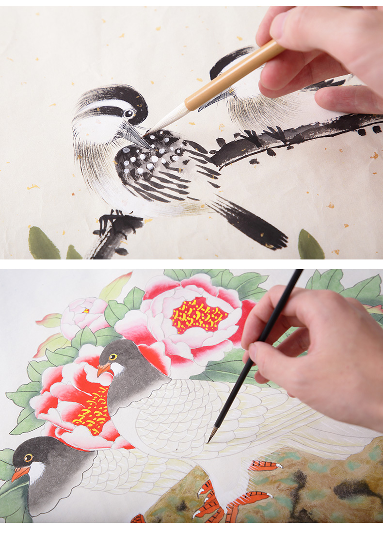 毛笔初学国画套装12支14支专用花鸟写意牡丹工笔画山水画中国画笔入门