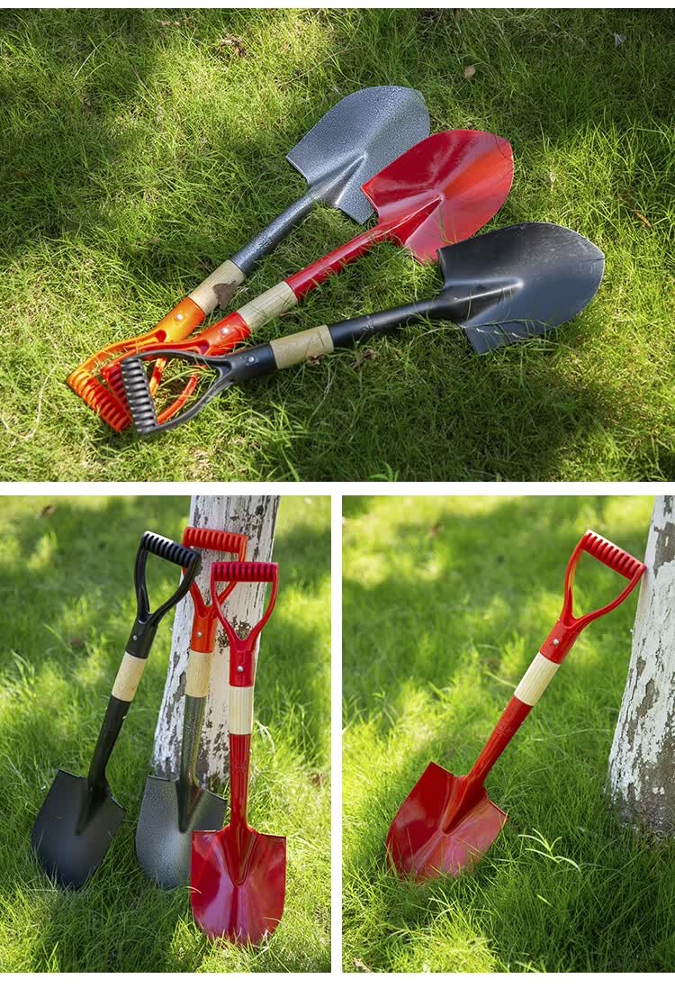 种树花工具家用种菜栽养花铲铁锹铁铲园艺小铲子全钢加厚铲雪挖土84cm
