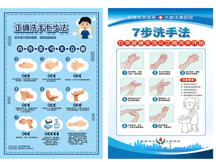 法6步洗手方法七步驟圖貼洗手法1戶外背膠防水防曬不褪色40x60釐米