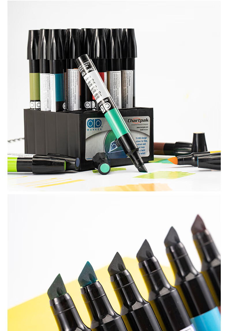 美国ad马克笔油性手绘专业景观建筑室内设计园林admarker马克笔单支