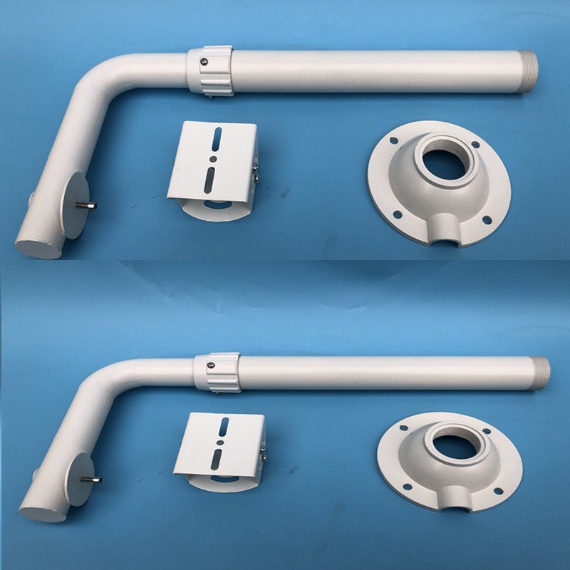 监控伸缩支架摄像机加长杆l型铝合金万向鸭嘴吊杆护罩地铁站支架 粉红