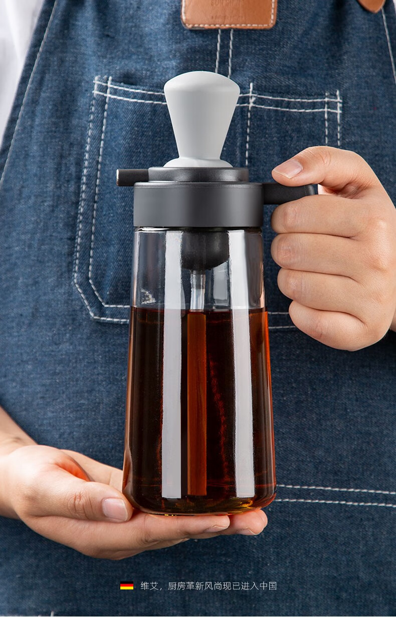 抖音同款带刷油瓶 玻璃油壶带油刷子防漏厨房家用装油瓶油罐香油酱油
