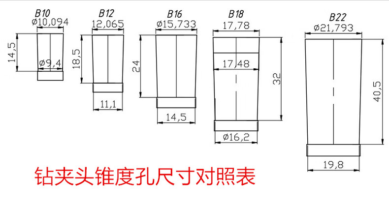 城田优(ctiyo)高精度钻夹头重型钢壳钻床台钻夹头锥度钻夹头b16 b18