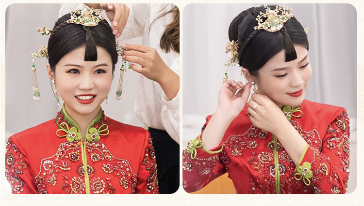 卡美丝古装假发新娘秀禾刘海中式桃心假发片女儿童舞蹈表演小假刘海