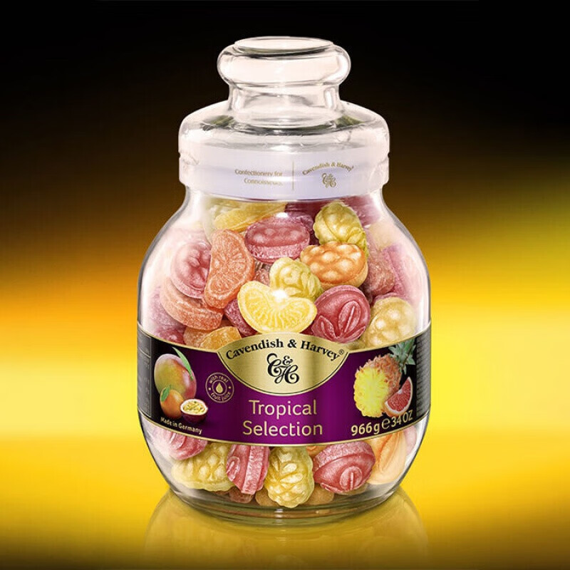 德国嘉云糖杂果什锦浆果热带杂果味玻璃瓶酸果味300克默认