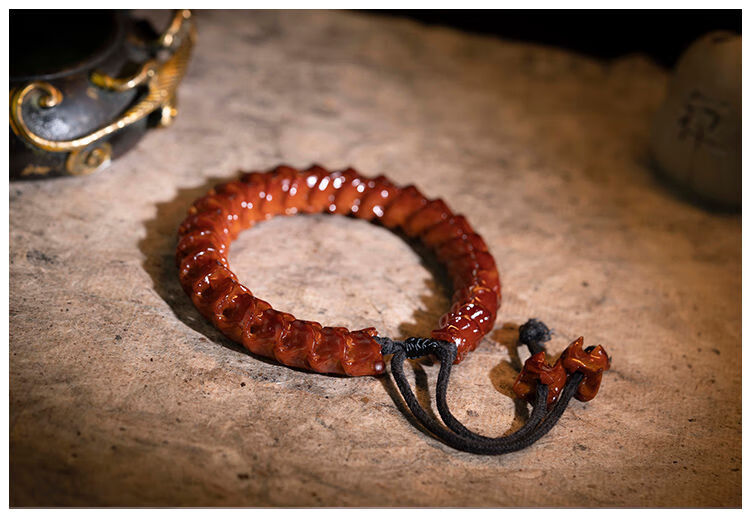 天然包浆老料蛇骨手串 玉化回流骨头手链 女男款佛珠转运珠礼物 款式