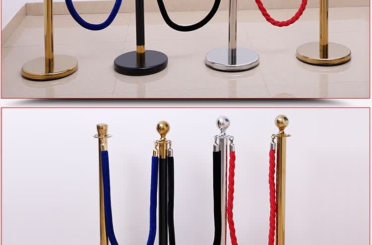酒店一米线不锈钢礼宾杆挂绳护栏 商场隔离安全带警戒线迎宾柱子