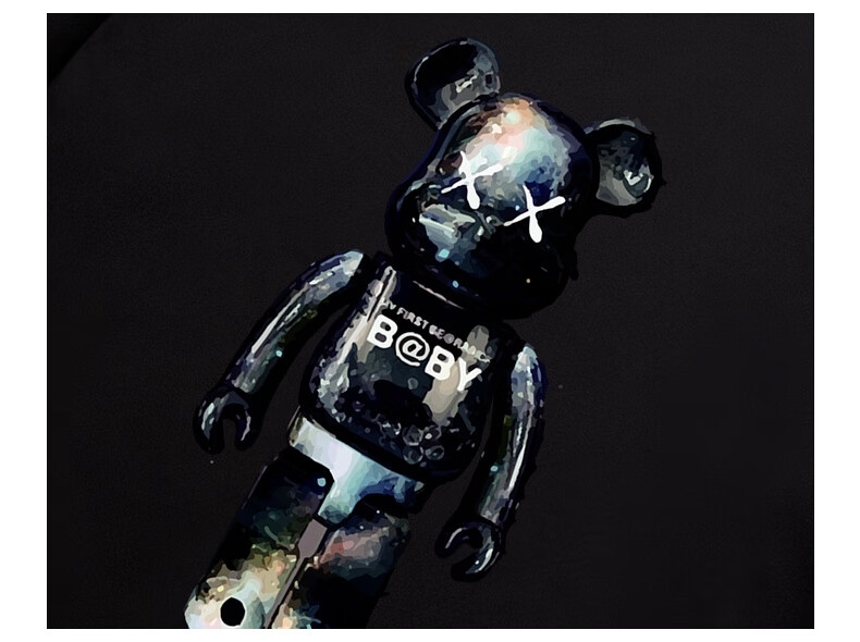 jsmix潮牌大码男装加肥加大宽松夏ins胖子半袖机器熊印花短袖t恤 宝