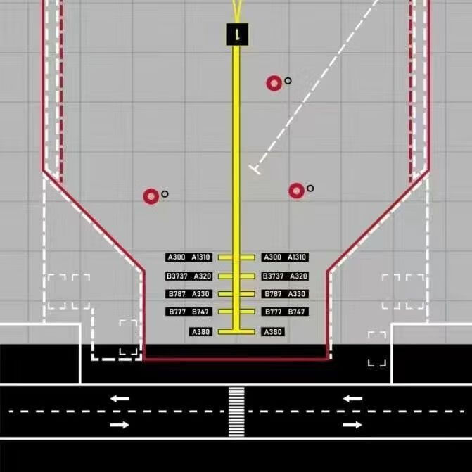 400仿真客机机场平面跑道模型民用航空波音空客可拼接 1:400停机位*3