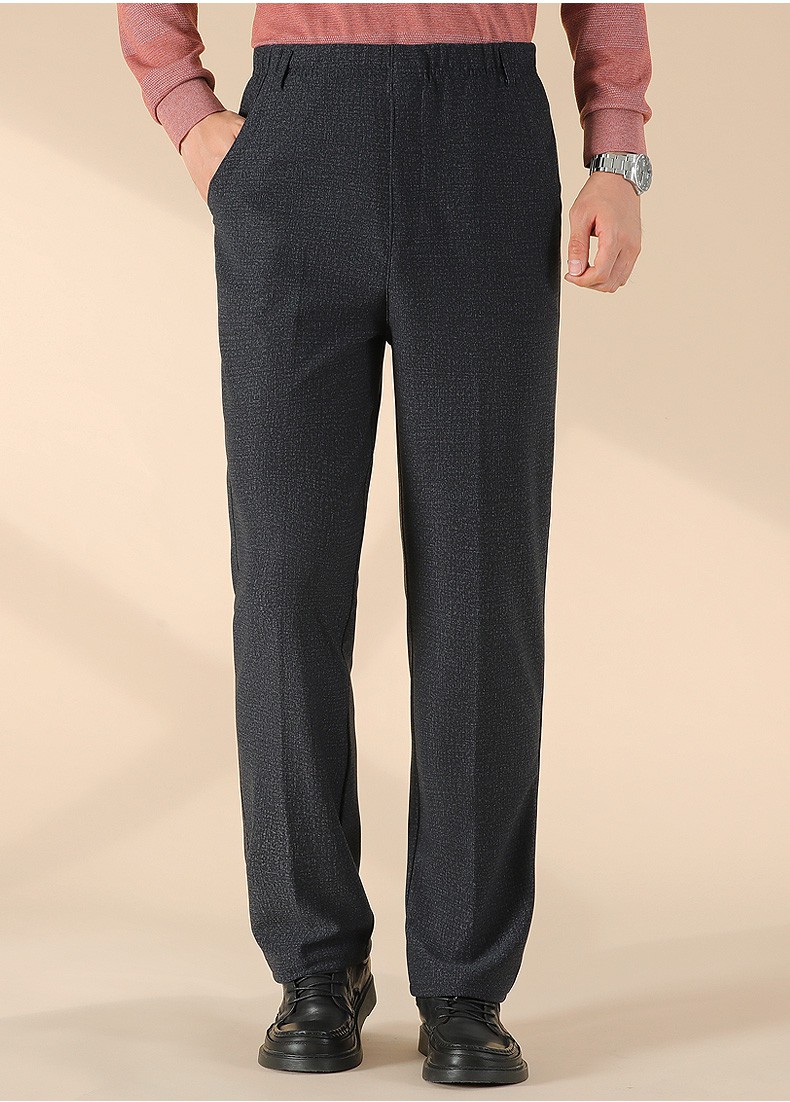 老人裤子男春季爸爸裤子中老年职场裤宽松老人老头长裤春秋款爷爷系带