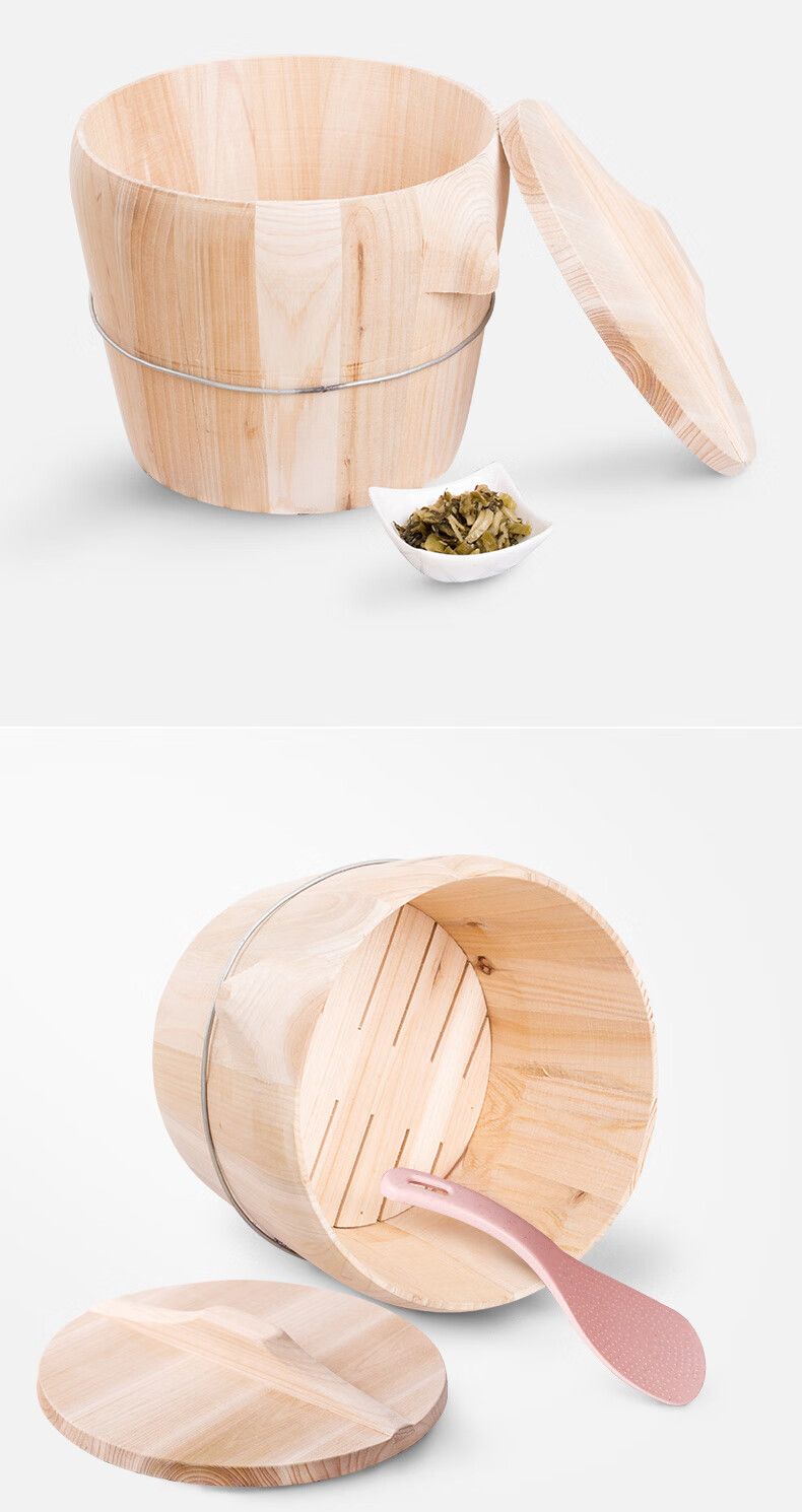 家用木制蒸饭桶手工蒸饭大木桶商用柳杉小木桶无胶无漆蒸发器 35厘米
