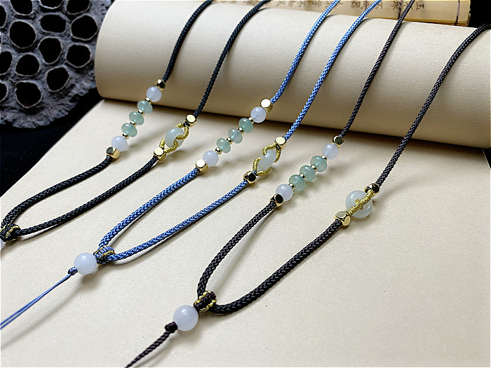 高端品质高档手工编织项链绳高货吊坠挂绳挂脖翡翠玉坠玉佩平安扣绳子