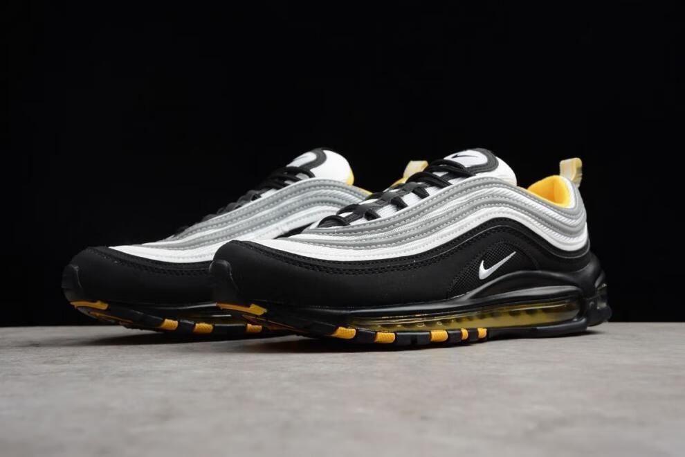 airmax97银子弹头3m反光运动鞋圣水男女全掌气垫跑步鞋 白黑 39【图片