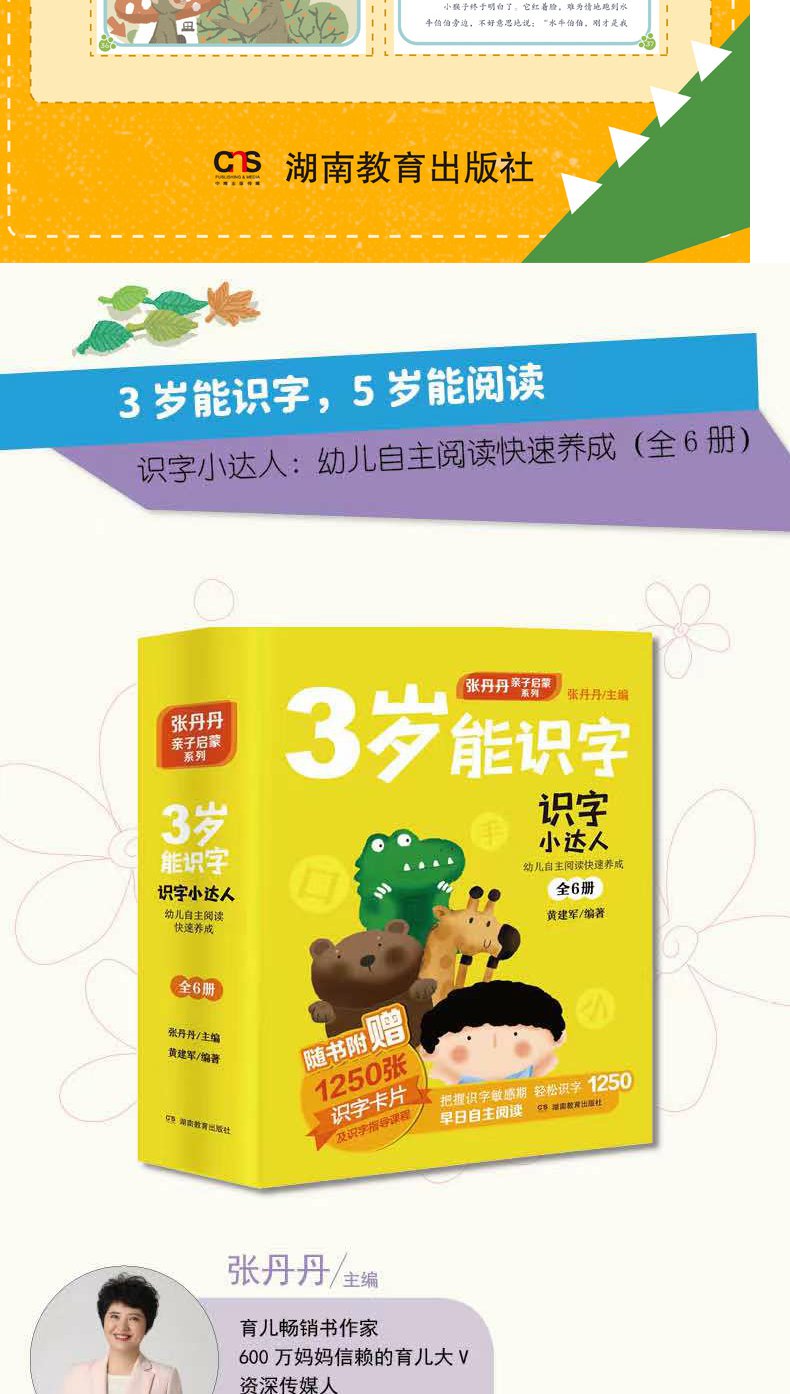 正版速发b张丹丹亲子启蒙系列识字小达人三岁能识字幼儿自主阅读快速