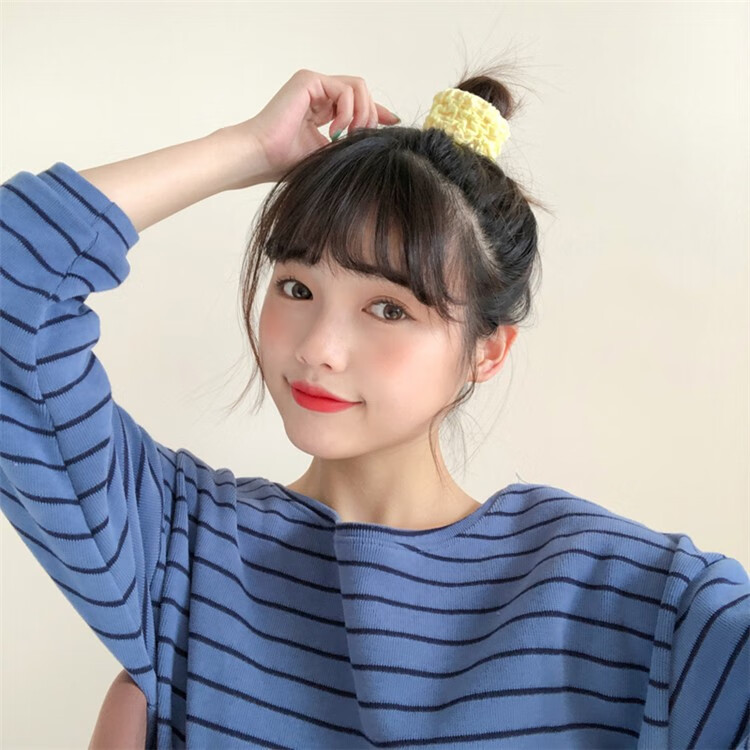 ginmeng 泡泡大肠发圈扎丸子头发绑发皮筋头饰少女可爱简约发饰 玫红