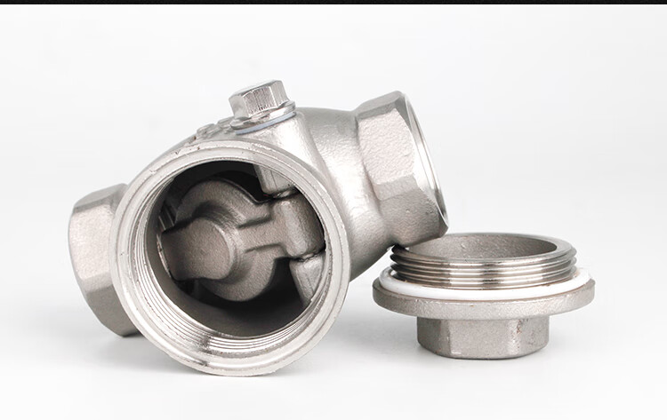 304不锈钢卧式止回阀丝扣旋启式单向阀h14水泵用止水阀4分6分1寸