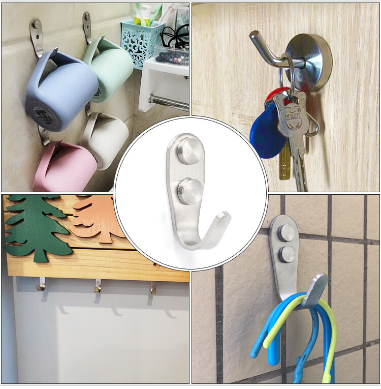 不易锈钢挂钩单个强力挂钩挂重物衣服钩子墙壁挂上墙顶挂钩螺丝固定9