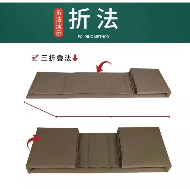 被子棉被军绿色可盖豆腐块冬季橄榄绿模型叠被神器深蓝色帆布被三折叠