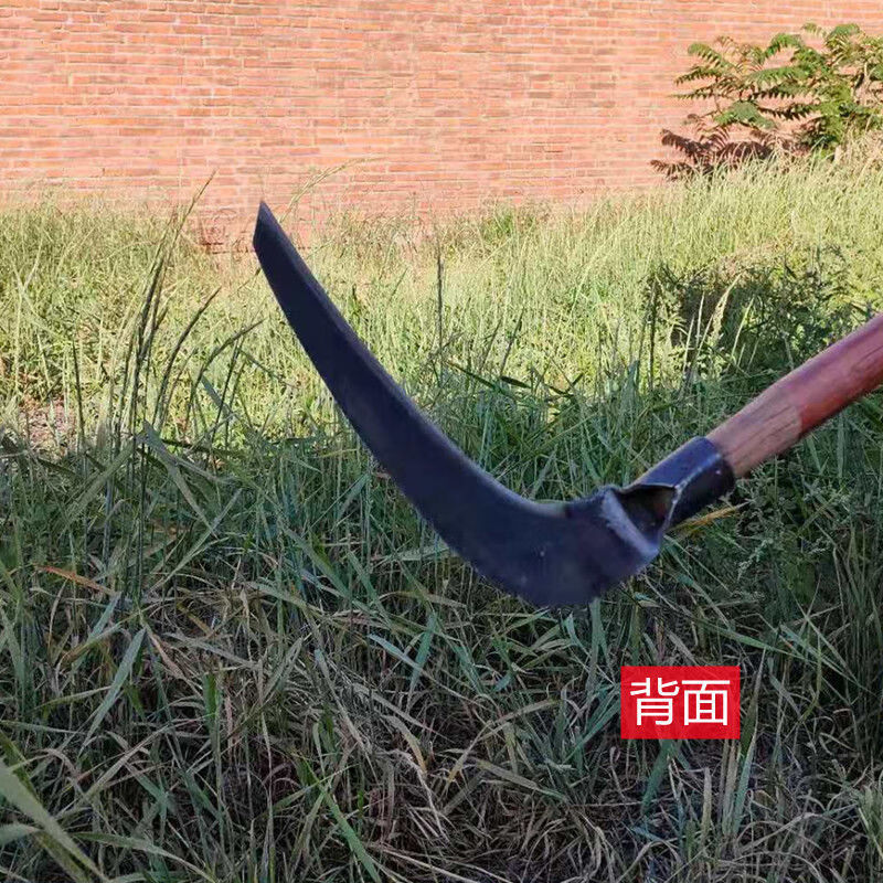 大镰刀头户外杂草刀草原牧草打草割芦苇衫刀- 铁柄杉刀【图片 价格