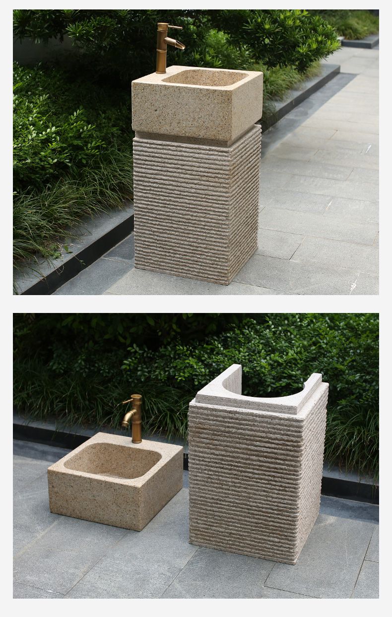 黛惑 室外洗手池 室外洗手盆室外院子洗手盆户外洗衣台洗衣池盆石头