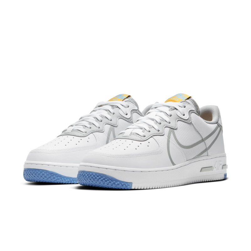 nike air force 1 react 男白蓝空军一号运动休闲板鞋 ct1020-100 46