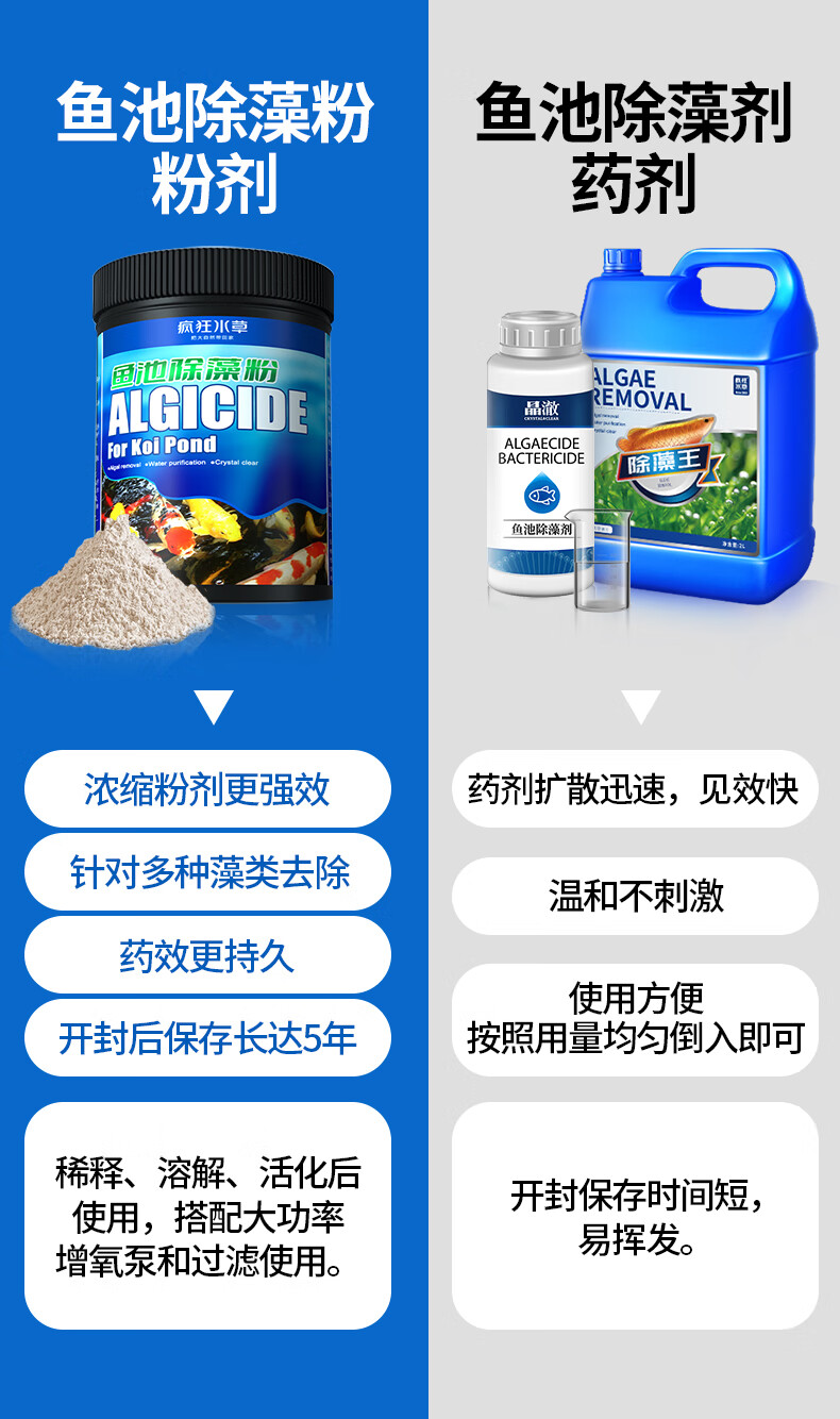 青苔清除剂 鱼池除藻剂一次净神器鱼缸除藻去苔剂绿水蓝褐丝藻克星 免