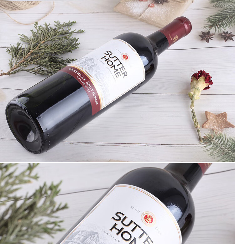 美国原瓶进口舒特家族sutterhome葡萄酒赤霞珠红葡萄酒750ml6瓶装