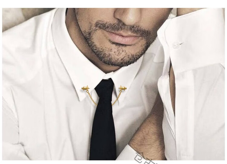 韩版男士英伦衬衫领扣针领带棒法式衬衣别针饰品流苏配饰领针