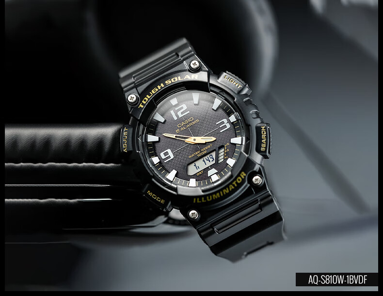 卡西欧联名手表男女太阳能运动情侣学生表潮流电子石英表aqs81017bgd