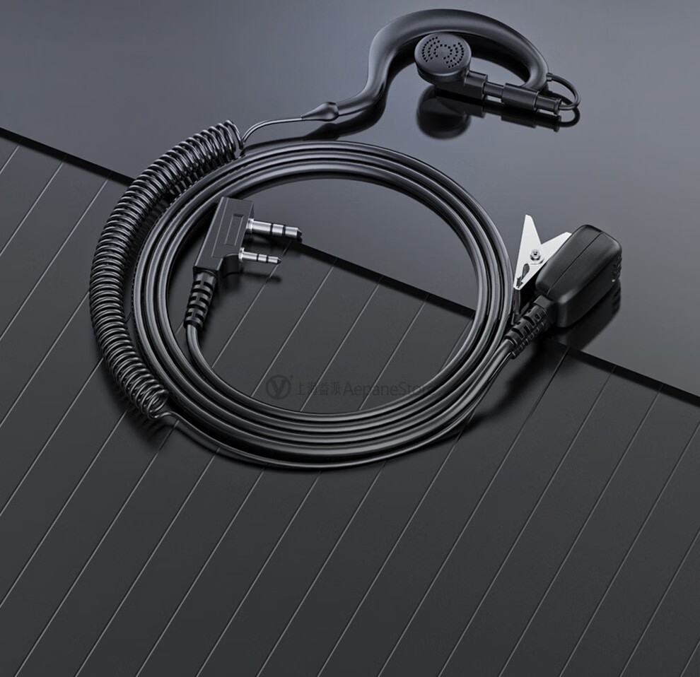 益派对讲机耳机线通用k头入耳式耳挂式有线耳麦盏炯粗线耳机