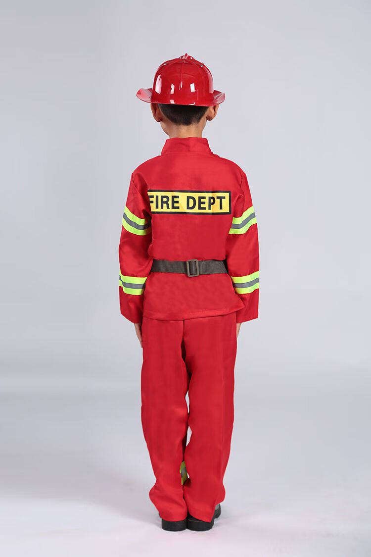 曼迪尚冬季换新儿童消防员服装消防服套装职业体验装角色扮演警察服