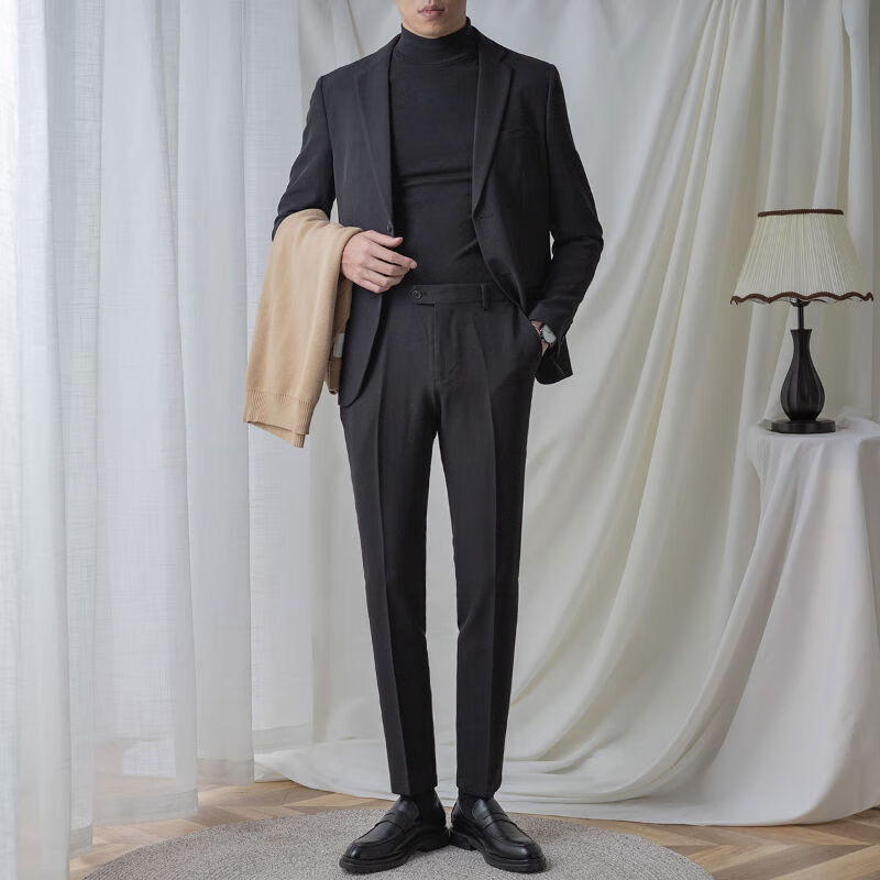 男套装商务休闲韩版修身痞帅气英伦风西服外套潮流职业正装夏天穿的