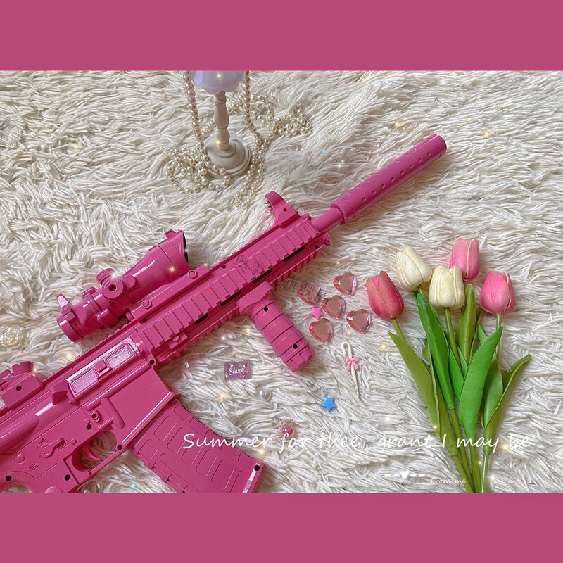 甜系少女网红少女54模型粉色m4吃鸡粉色m416道具软妹粉色lo枪原宿cos