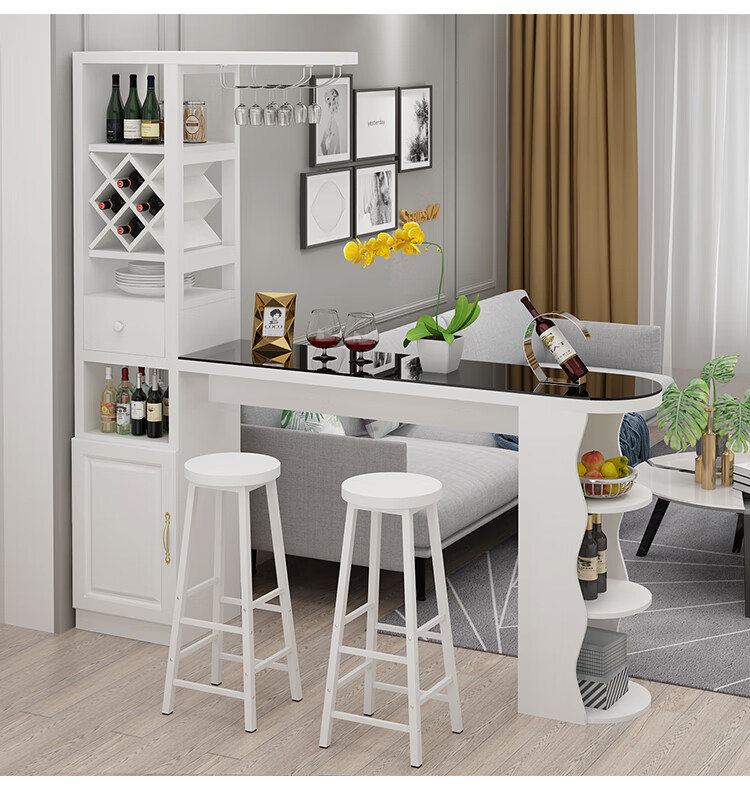 阳台吧台桌 日式餐桌 小吃店餐桌椅 吧台桌家用靠墙隔断玄关酒柜简约
