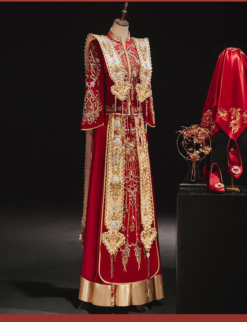 表兮中式婚礼新娘服装秀禾服新娘2022年新款中式高端结婚礼服凤冠霞帔