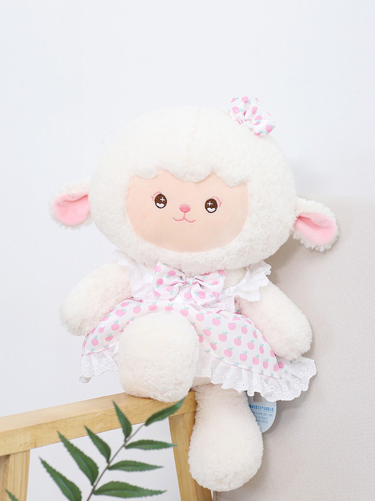 嘟嘟毛绒玩具公仔可爱柔软小绵羊玩偶送女孩节日礼物科悍 花裙小羊 45