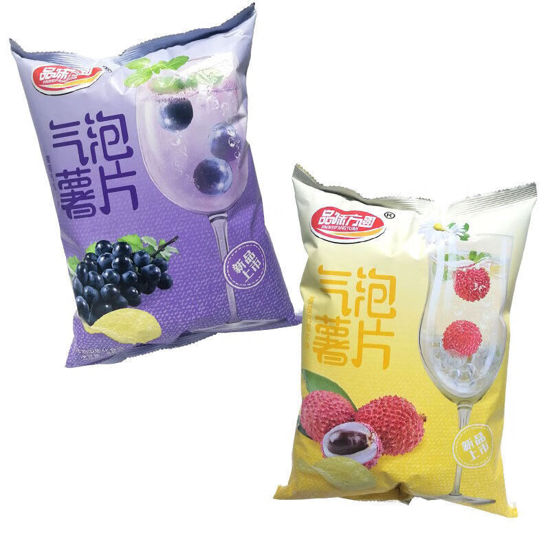 品味方圆气泡薯片气泡水味休闲膨化食品网红零食气泡薯片苹果口味5袋