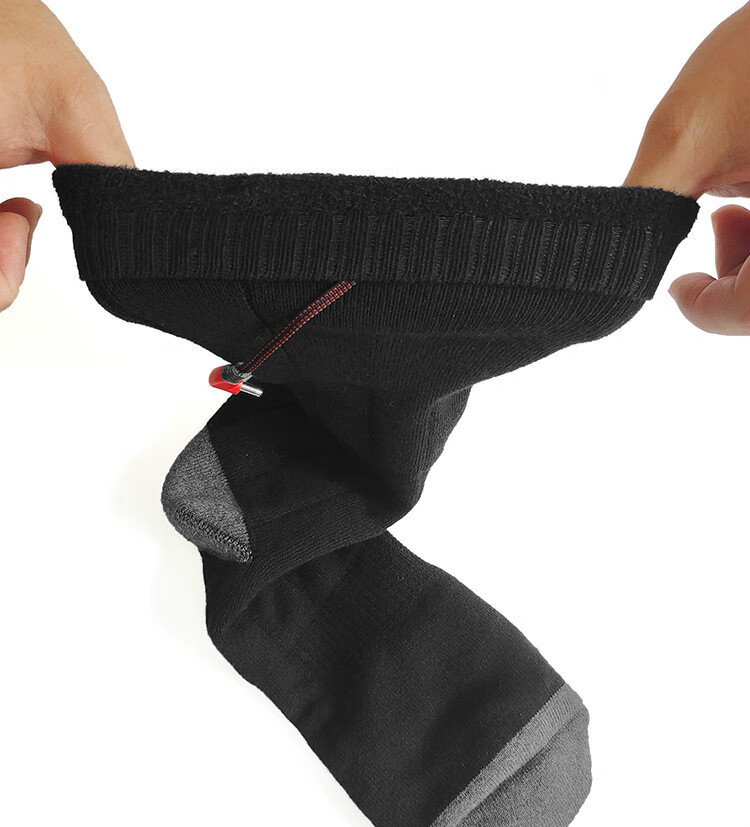 充电保暖袜男女士加热袜配可调温锂电池保暖电热加热袜子旗舰官方店黑