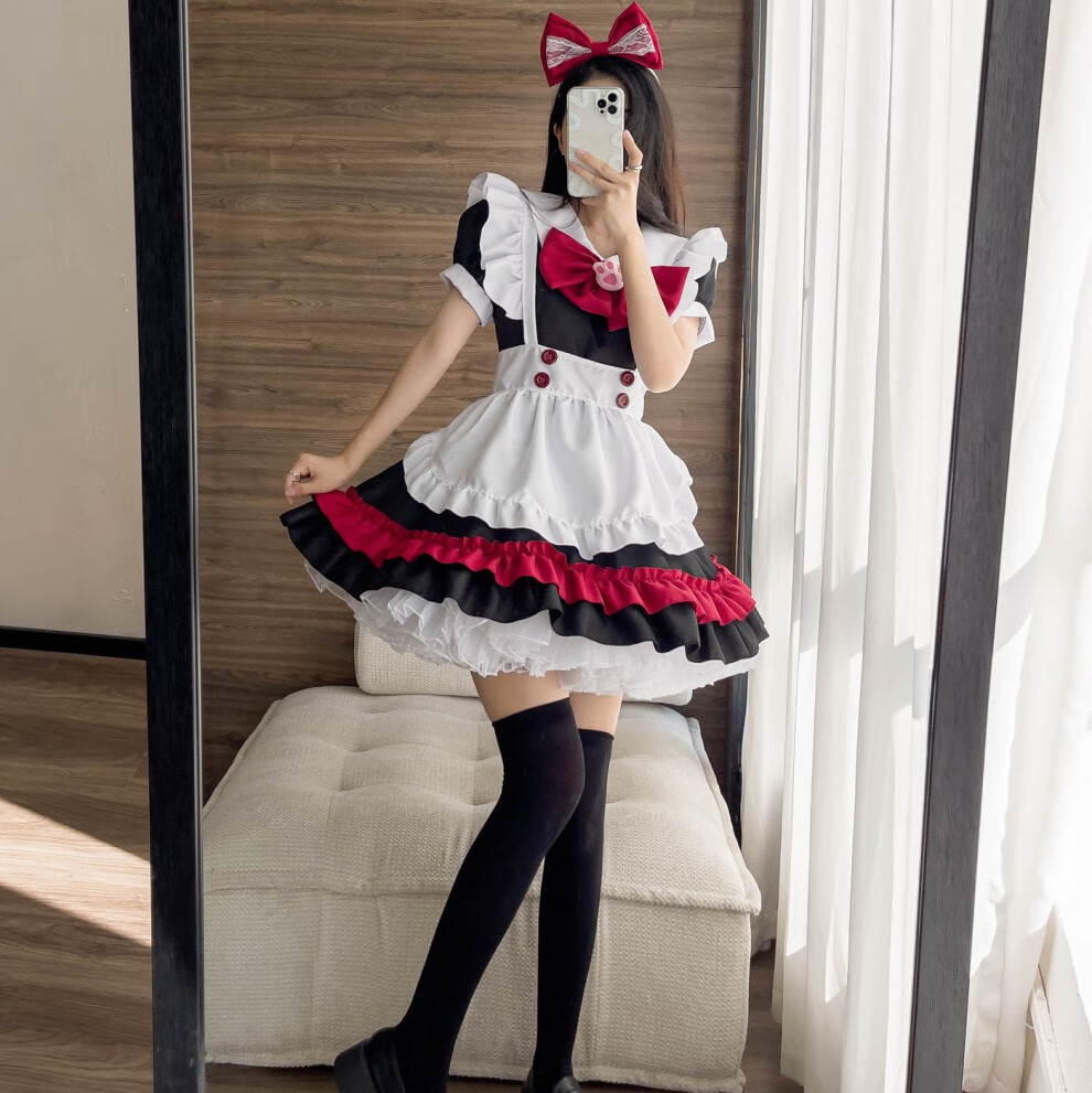 二次元女仆装cos可爱女佣女装大佬lolita连衣裙洛丽塔cosplay服装林盼