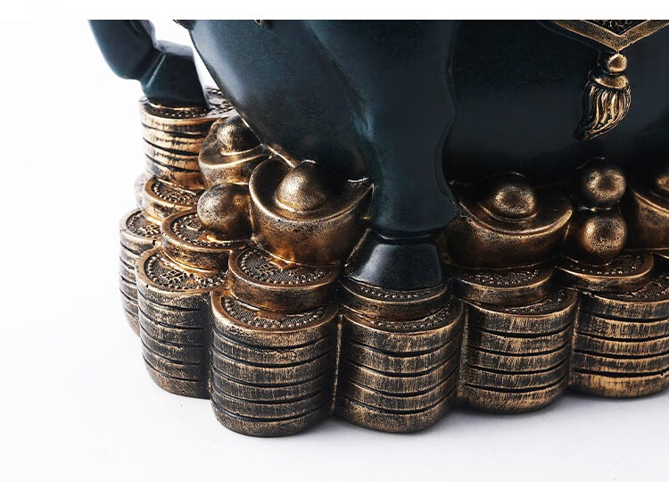 创意十二生肖马存钱罐摆件大人大储钱罐特大号巨型储蓄罐大容量 蓝色