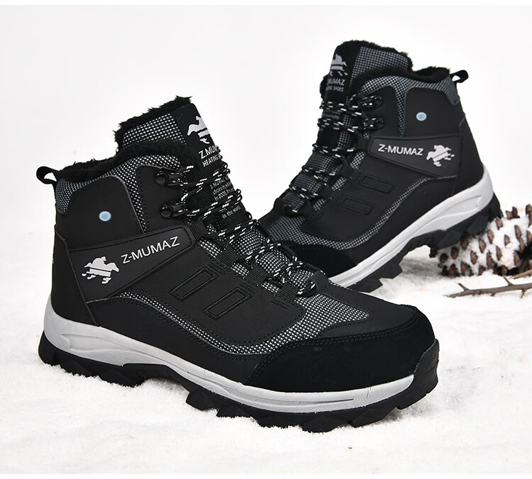 老年人加热鞋牧马者充电加热保暖鞋冬季户外电暖鞋发热鞋电热棉鞋毛毛